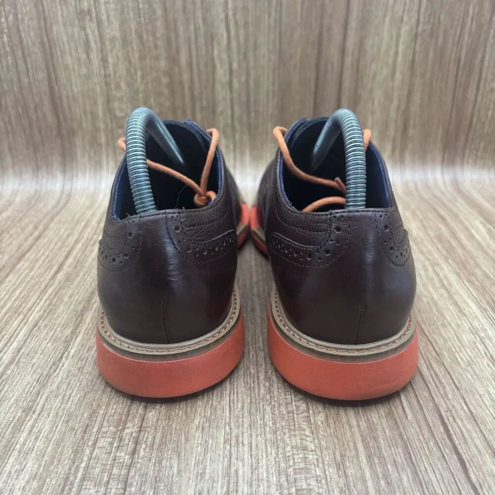 Cole Haan Great Jones Leather Wing Tip Shoes‎ Men’s Size 8 M Brown Orange C11235